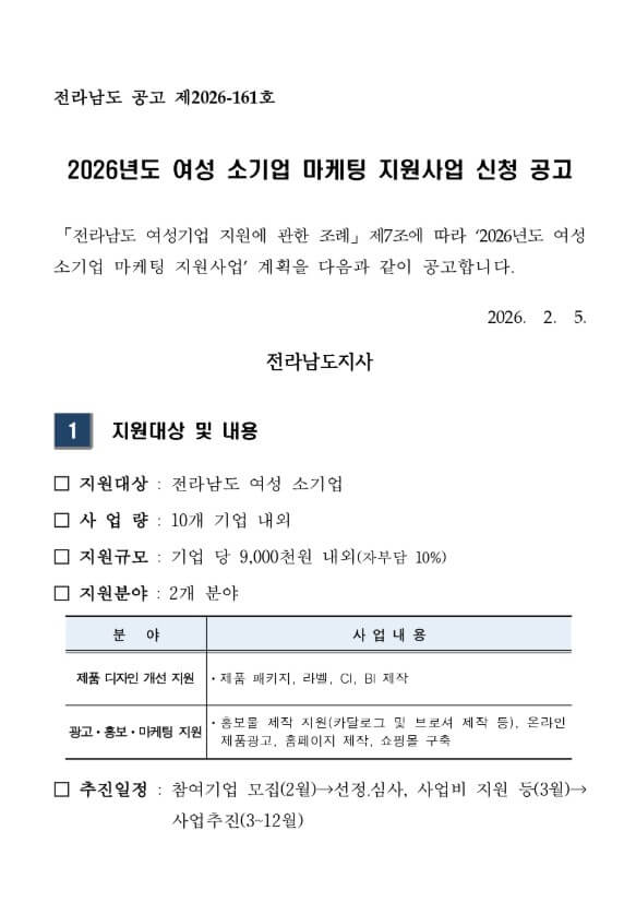 [전남] 2026년 여성 소기업 마케팅 지원사업 | 홈페이지 쇼핑몰 제작 및 SEO 전략 (900만원 활용법)